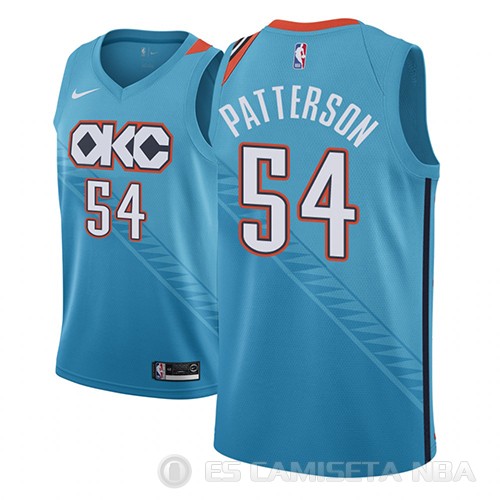 Camiseta Patrick Patterson #54 Oklahoma City Thunder Ciudad 2018-19 Azul - Haga un click en la imagen para cerrar